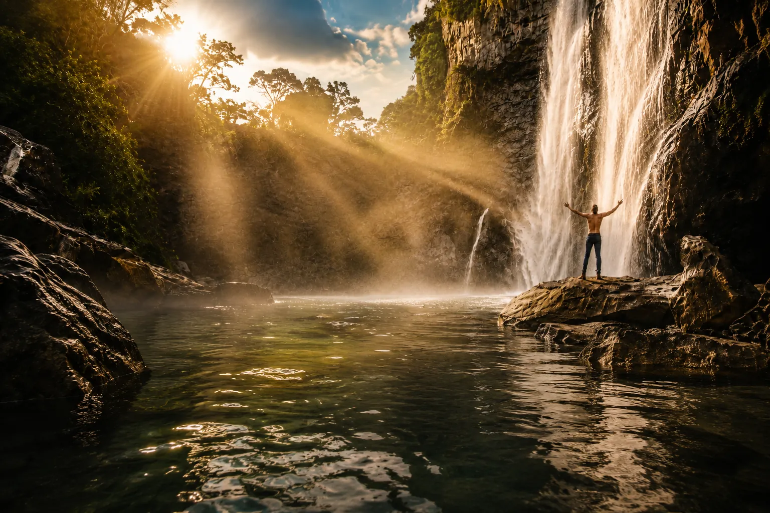 Kwaad Naas waterfall first camera pullback